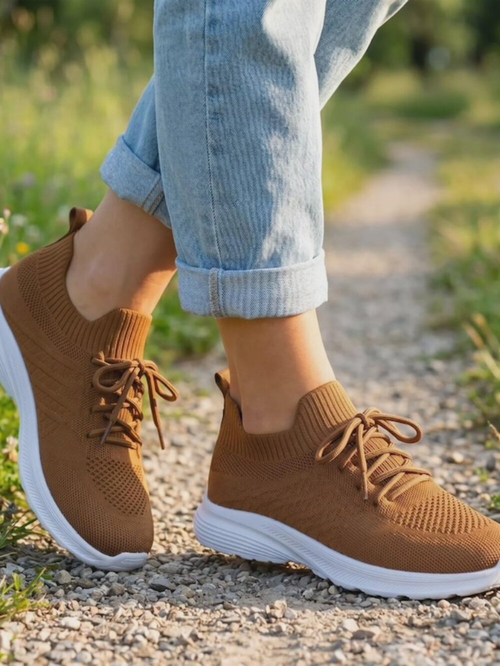 Women's Brown Casual Sneakers - Versatile Everyday Shoes